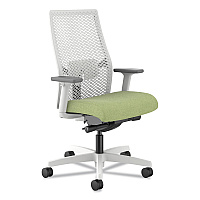 HON Ignition 2.0 Reactiv Mid-Back Task Chair, Fern Fabric Seat, Designer White Back, White Base (I2MR2ARH4DX)