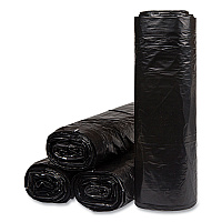 Inteplast Group Low-Density Commercial Can Liners, 60 gal, 1.2 mil, 38" x 58", Black, Interleaved Roll, 10 Bags/Roll, 10 Rolls/Carton (ECI385812K)