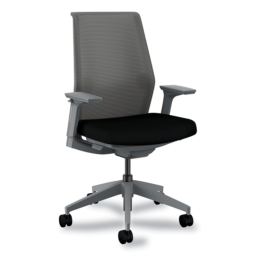 HON Cipher Mesh Back Task Chair, Supports Up to 300 lb, 15" to 20" Seat Height, Black Seat, Charcoal Back, Charcoal Base (CRTHSCC10LSS)