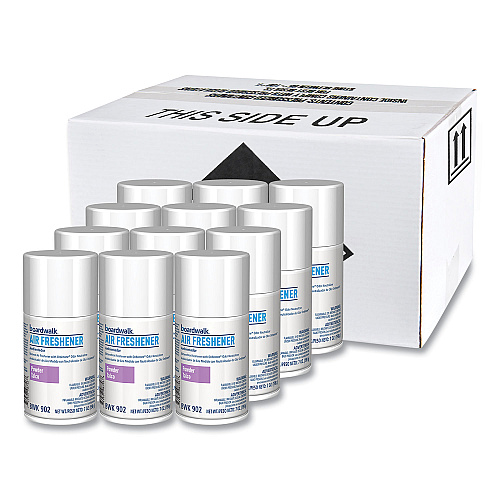 Boardwalk&reg; Metered Air Freshener Refill, Powder Mist, 12 Cans (BWK902)