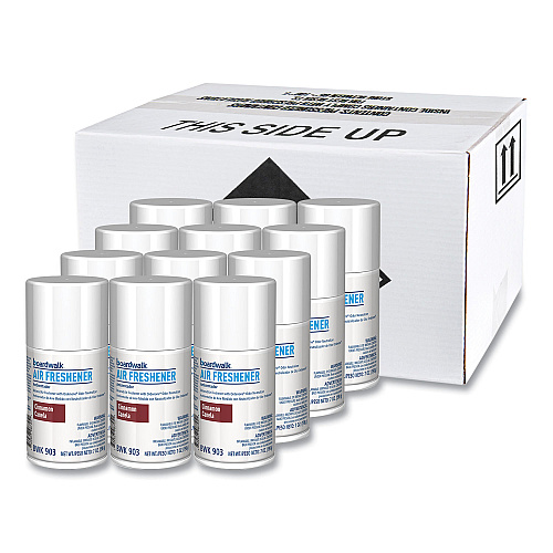 Boardwalk Metered Air Freshener Refill, Cinnamon Sunset, 7 oz Aerosol Spray, 12/Carton (BWK903)