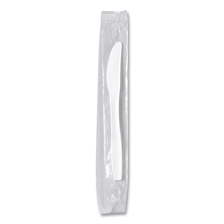 Regal Mediumweight Cutlery, Individually Wrapped, Knife, White, 1,000/carton