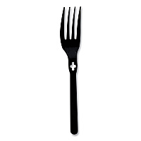Fork WeGo Polystyrene, Fork, Black, 1000/Carton (54101101)