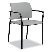 HON Accommodate Series Guest Chair with Arms, Vinyl Upholstery, 23.5" x 22.25" x 32", Flint Seat/Back, Charblack Legs, 2/Carton (SGS6FBSX39CB)