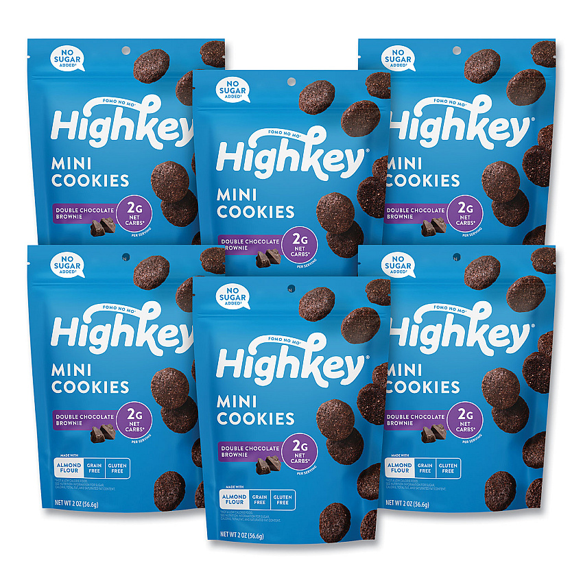 HighKey Double Chocolate Brownie Cookies, 0.75 oz Packet, 6/Carton (60000273)
