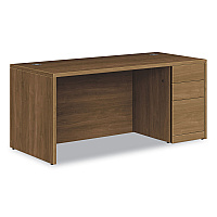 HON 10500 Series Single Pedestal Desk, Right Pedestal: Box/Box/File, 66" x 30" x 29.5", Pinnacle (105897RPINC)