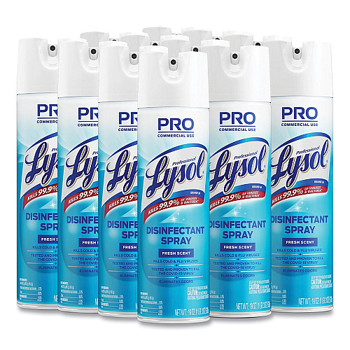 Lysol&reg; Pro Disinfectant Spray, Fresh Scent, 12 Aerosol Cans (04675CT)