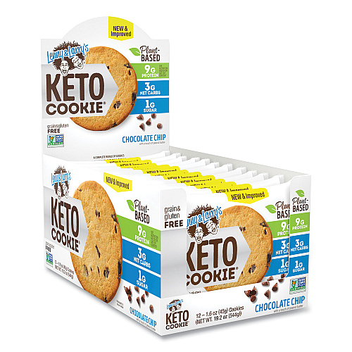 Lenny & Larry's Keto Chocolate Chip Cookie, Chocolate Chip, 1.6 oz Packet, 12/Pack (22002083)