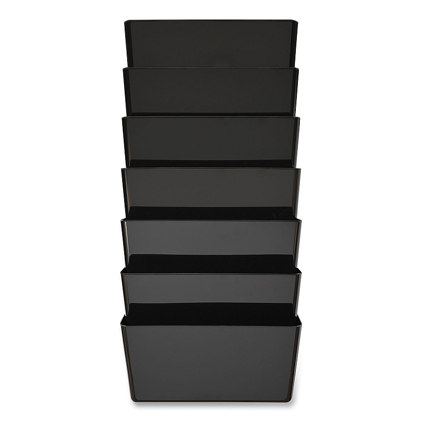 Deflecto EZ Link Stackable DocuPocket, 7 Sections, Letter Size, 13" x 4" x 14" to 19", Black (73704)