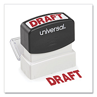 Universal Message Stamp, DRAFT, Pre-Inked One-Color, Red (UNV10049)