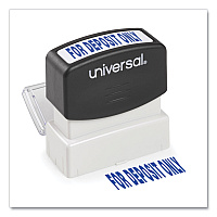 Universal Message Stamp, for DEPOSIT ONLY, Pre-Inked One-Color, Blue (UNV10056)