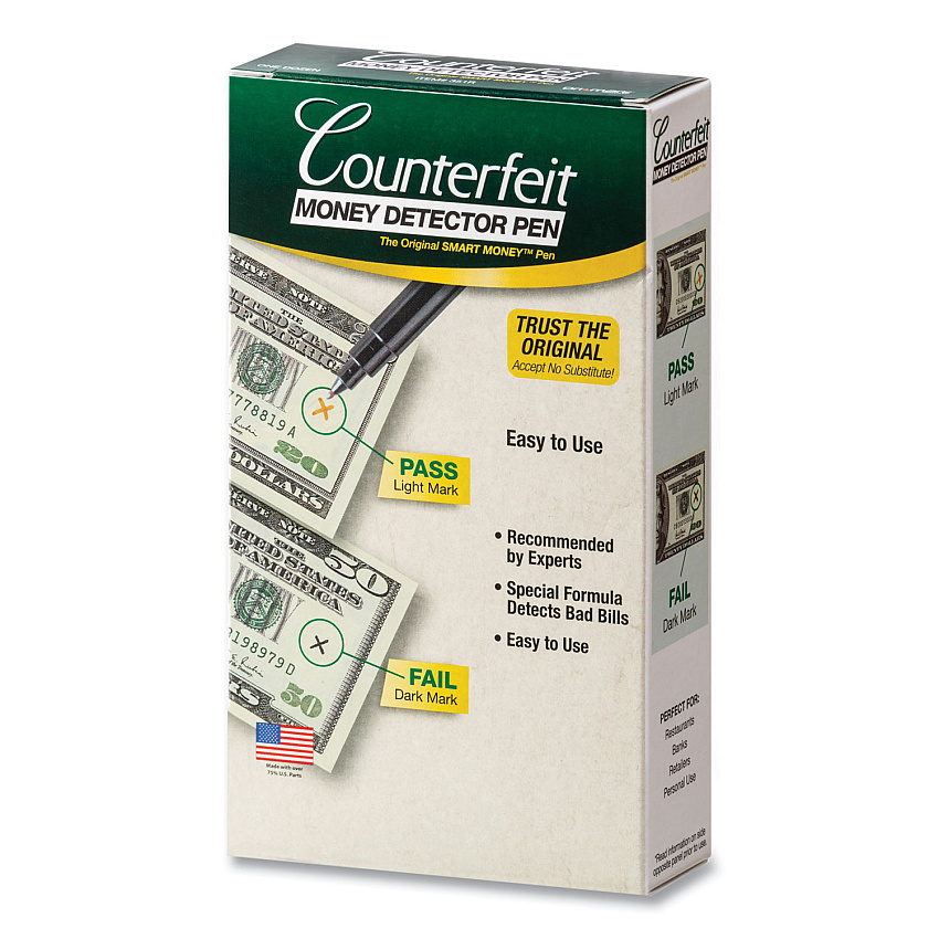 Dri Mark Smart Money Counterfeit Bill Detector Pen, U.S. Currency, 12/Pack (351R1)