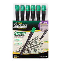 Dri Mark Counterfeit Money Detection System, UV Light; Watermark Detector; Color Change Ink, U.S. Currency, 0.8 x 0.8 x 6, Black/Green (351UV6)