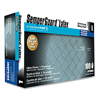 SemperGuard Latex Gloves, Cream, Large, 100/Box, 10 Boxes/Carton (INDPS104)