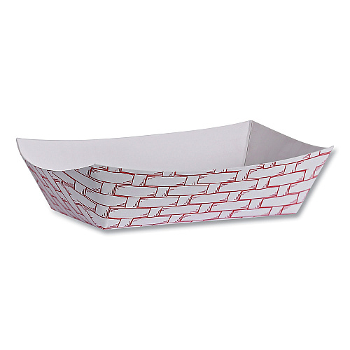 Boardwalk&reg; Paper Food Baskets, 6 oz., Cap, Red/White, 1,000/Carton (BWK30LAG040)