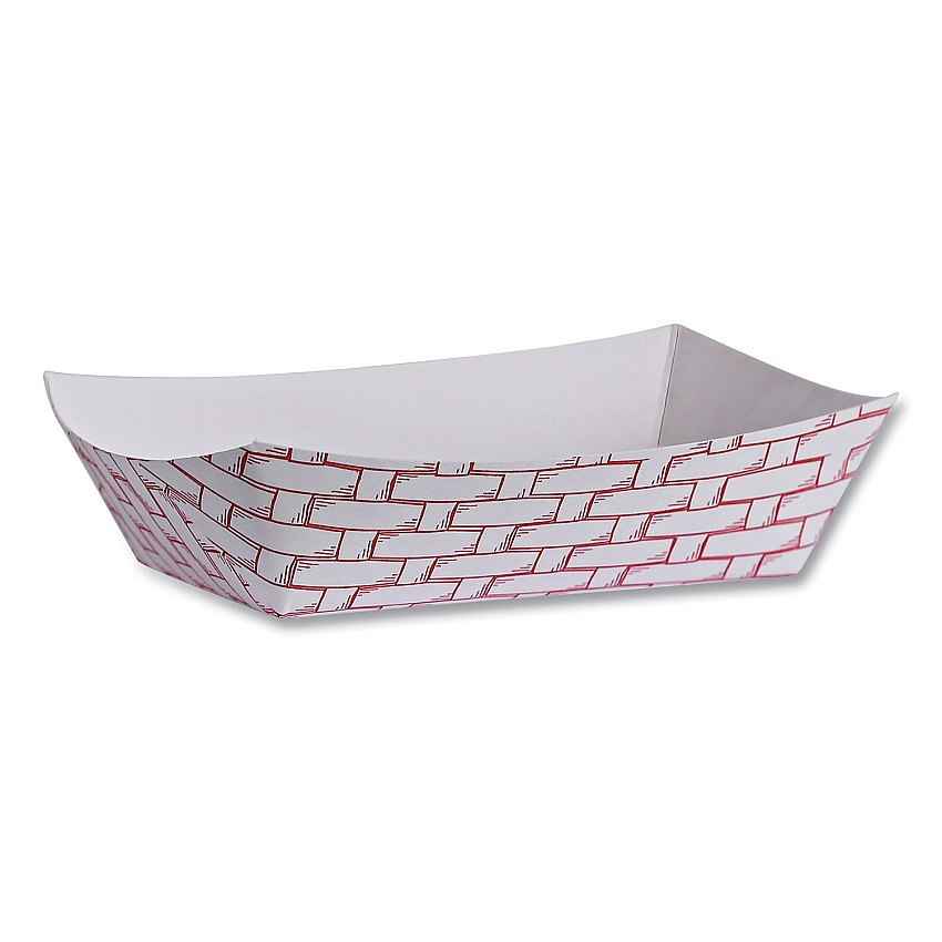 Boardwalk&reg; Paper Food Baskets, 6 oz., Cap, Red/White, 1,000/Carton (BWK30LAG040)