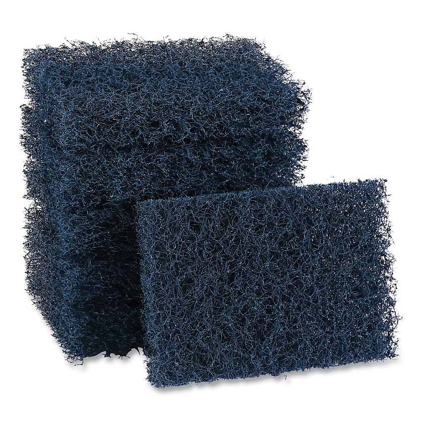 Boardwalk&reg; Extra Heavy-Duty Scour Pad, 3 1/2 x 5, Blue/Gray (BWK188)