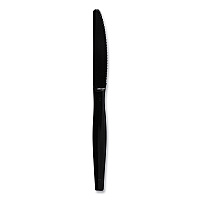 Boardwalk&reg; Full Length Polystyrene Cutlery Knife, Black, 1000/Ctn (BWKKNIFEHWBLA)