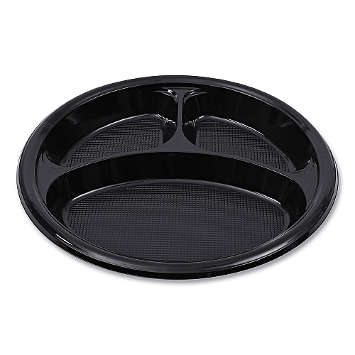 Boardwalk&reg; Hi-Impact Plastic Dinnerware, Plate, Bk, 500 Plates (BWKPLTHIPS10BL3)