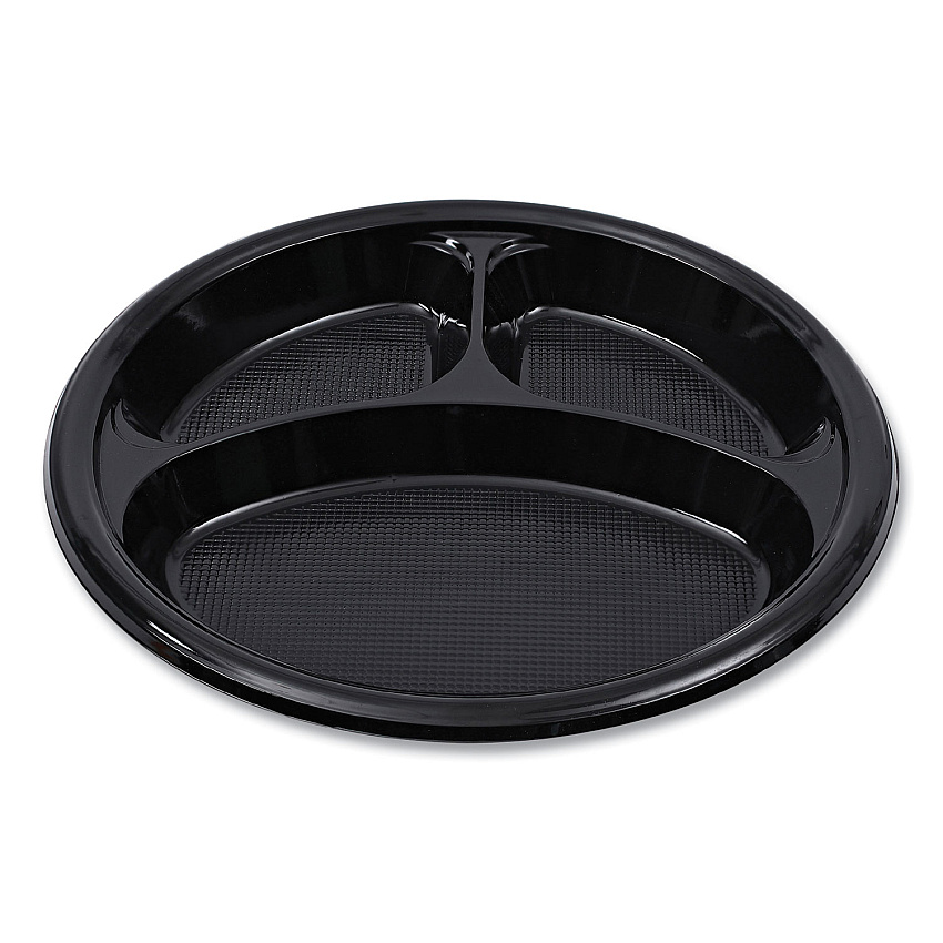 Boardwalk&reg; Hi-Impact Plastic Dinnerware, Plate, Bk, 500 Plates (BWKPLTHIPS10BL3)