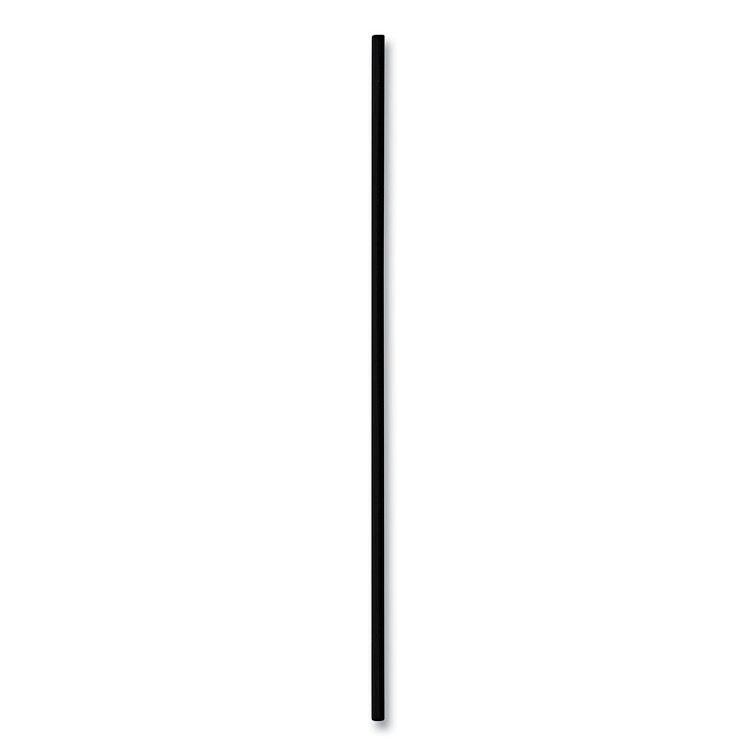 Boardwalk&reg; Unwrapped Cocktail Straws, 8", Black, 5000/Carton (BWKSLSTUBL)