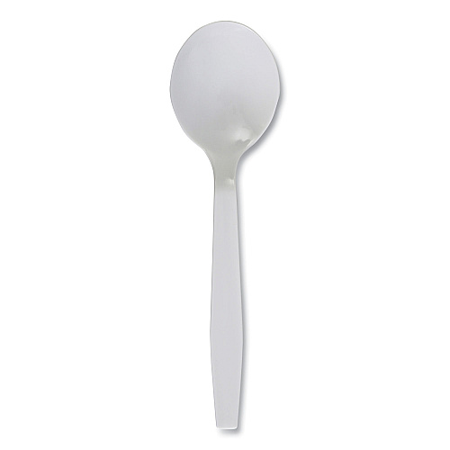 Boardwalk&reg; Plastic Cutlery, Soup Spoon, White, 1000/Carton (BWKSOUPSPOON)