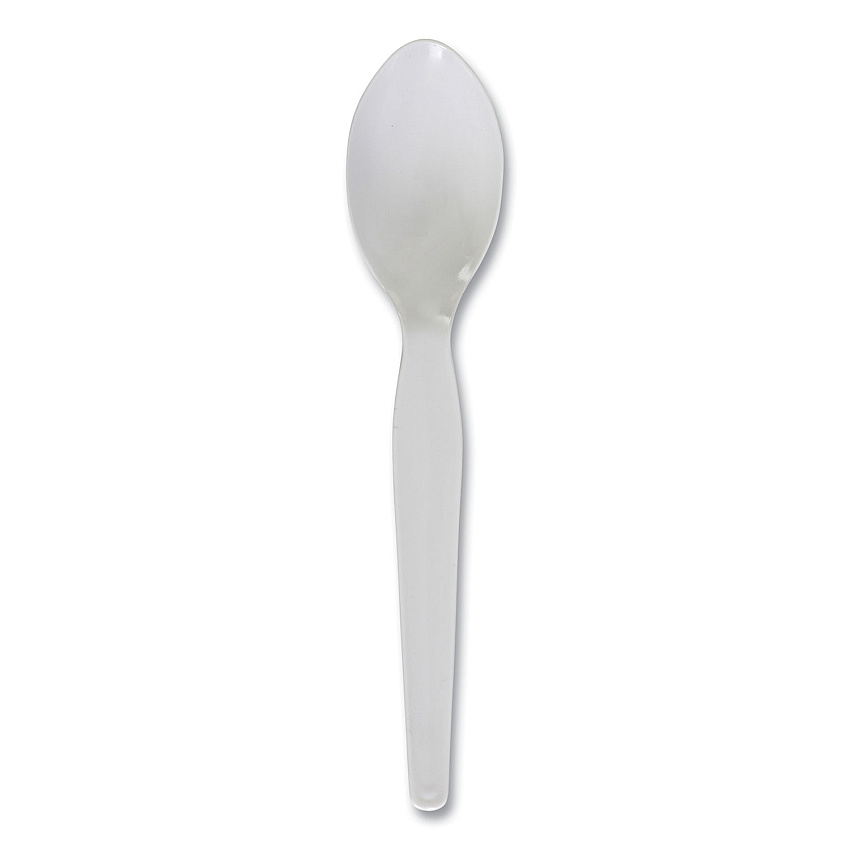 Boardwalk&reg; Full-Length Polystyrene Teaspoons, White, 1000/Carton (BWKSPOONHW)