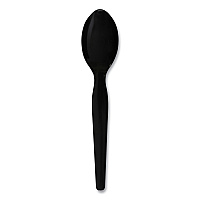 Boardwalk Heavyweight Polystyrene Cutlery, Teaspoon, Black, 1000/Carton (BWKSPOONHWBLA)