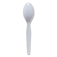 Boardwalk&reg; Plastic Tableware, Teaspoon, White, 1,000 Count (BWKSPOONMWPSCT)