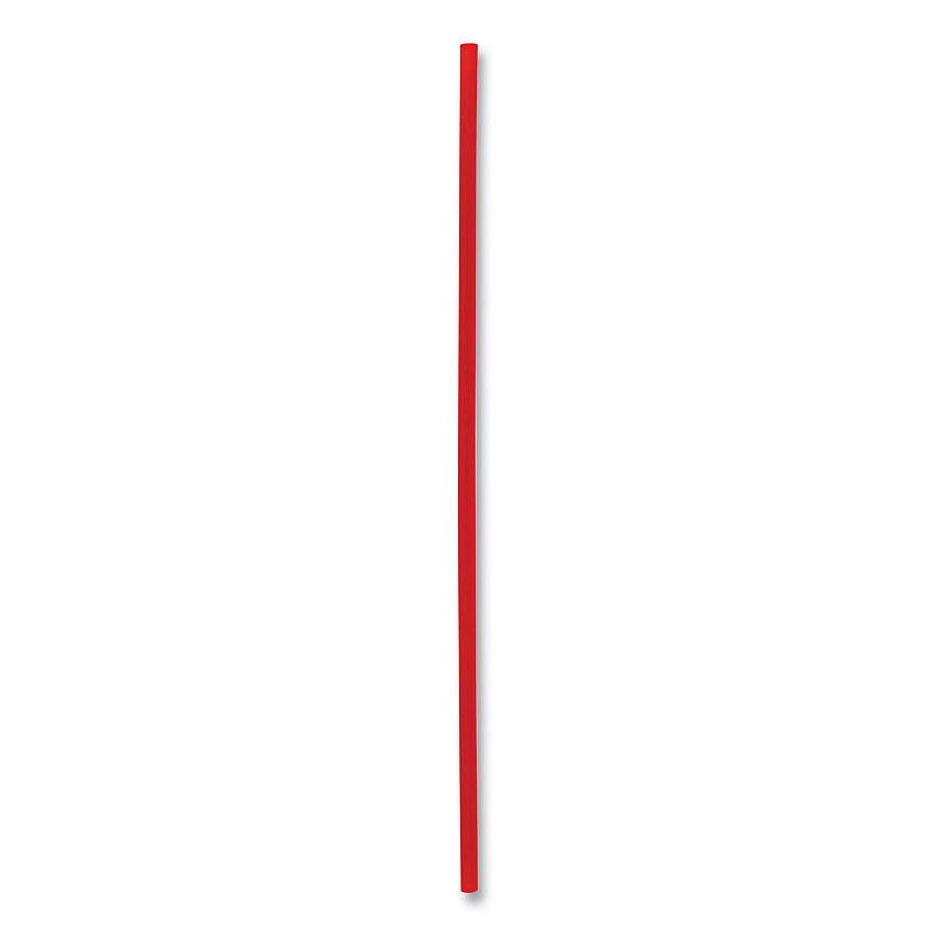 Boardwalk Single-Tube Stir-Straws,5.25", Polypropylene, Red, 1,000/Pack, 10 Packs/Carton (BWKSTRU525R10)