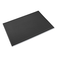 Crown Mats Ribbed Vinyl Anti-Fatigue Mat, Rectangular, Black Ribbed Surface, 36" x 12 ft (FL3612BK)