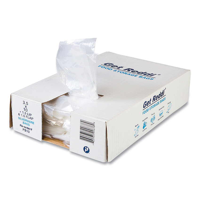 Inteplast Group Silverware Bags, 3.5" x 1.5" x 10", Clear, 2,000/Carton (PB10)