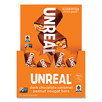 UNREAL Dark Chocolate Caramel Peanut Nougat Bars, 0.67 oz Individually Wrapped, 40/Pack (22002090)