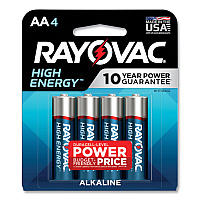 Rayovac High Energy Premium Alkaline AA Batteries, 4/Pack (8154K)