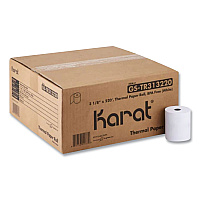 Karat Thermal Paper Rolls, 3.13" x 220 ft, White, 50 Rolls/Carton (GSTR313220)