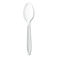 SOLO Impress Heavyweight Full-Length Polystyrene Cutlery, Teaspoon, White, 100/Box (HSWTX0007BX)