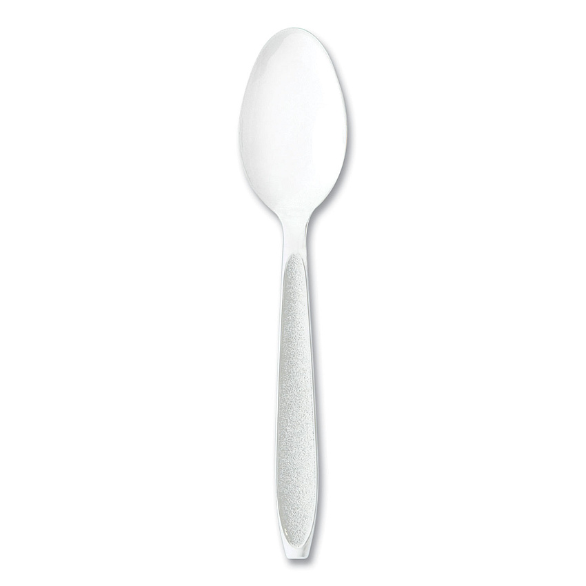 SOLO Impress Heavyweight Full-Length Polystyrene Cutlery, Teaspoon, White, 100/Box (HSWTX0007BX)