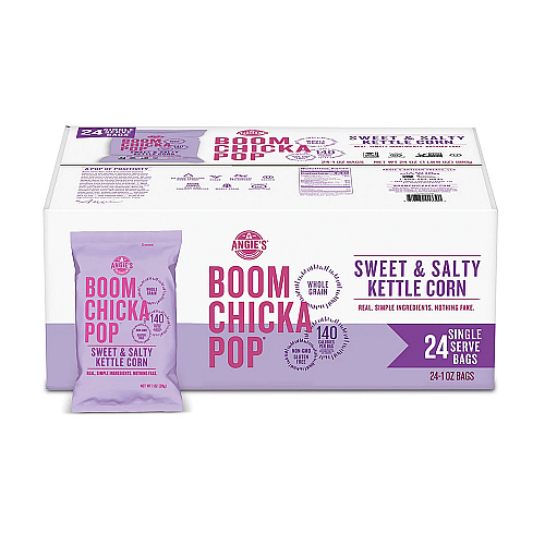 ANGIES BOOMCHICKAPOP Popcorn, Sweet and Salty, 1 oz Bag, 24/Carton (SN01213)