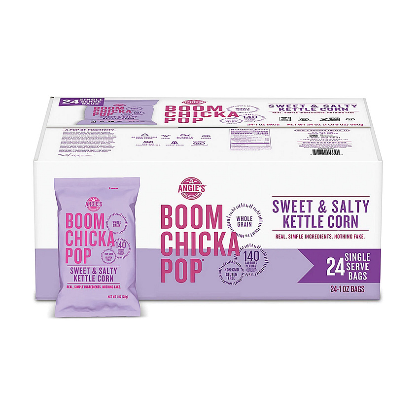 ANGIES BOOMCHICKAPOP Popcorn, Sweet and Salty, 1 oz Bag, 24/Carton (SN01213)