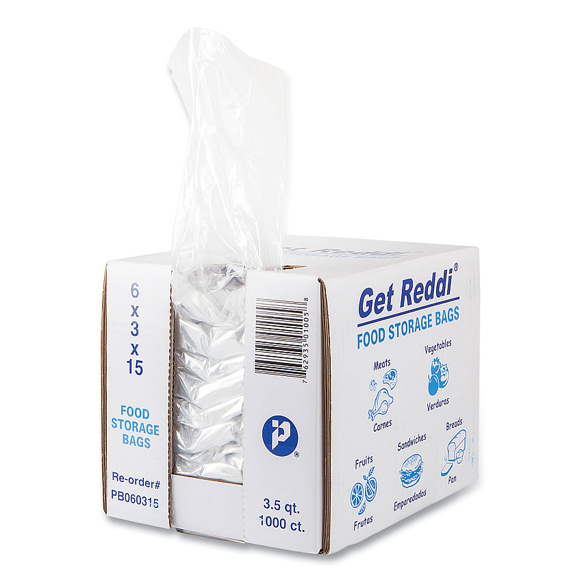 Inteplast Group Food Bags, 112 oz, 6" x 3" x 15", Clear, 1,000/Carton (PB060315)