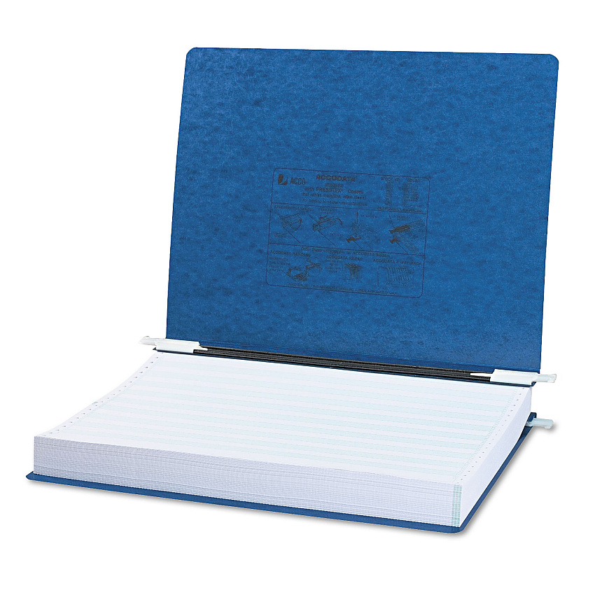 Acco PRESSTEX Covers with Storage Hooks, 2 Posts, 6" Capacity, 14.88 x 11, Dark Blue (54073)
