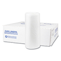 Inteplast Group High-Density Commercial Can Liners, 60 gal, 22 mic, 38" x 60", Clear, Interleaved Roll, 25 Bags/Roll, 6 Rolls/Carton (S386022N)