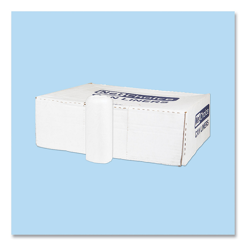 Inteplast Group High-Density Commercial Can Liners, 45 gal, 12 mic, 40" x 48", Clear, Interleaved Roll, 25 Bags/Roll, 10 Rolls/Carton (S404812N)
