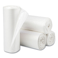 Inteplast Group High-Density Commercial Can Liners, 60 gal, 12 mic, 38" x 60", Clear, Interleaved Roll, 25 Bags/Roll, 8 Rolls/Carton (S386012N)