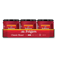 Folgers Coffee, Classic Roast, Ground, 25.9 oz Canister, 6/Carton (20421CT)