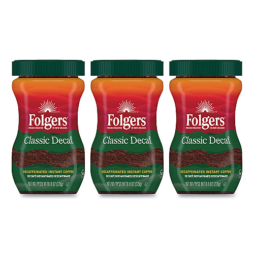 Folgers Instant Coffee Crystals, Classic Decaf, 8 oz (20630)
