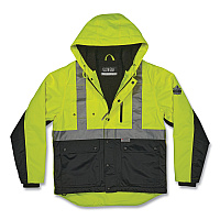 ergodyne GloWear 8275 Class 2 Heavy-Duty Hi-Vis Workwear Sherpa Lined Jacket, Medium, Lime (23973)