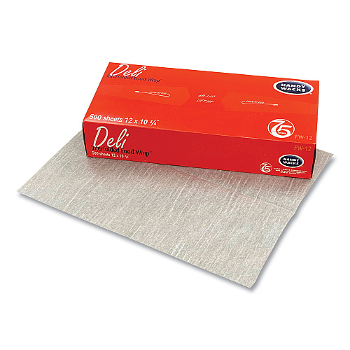 Handy Wacks Interfolded Food Wrap Deli Sheets, 10.75 x 12, 12/Carton (FW12)