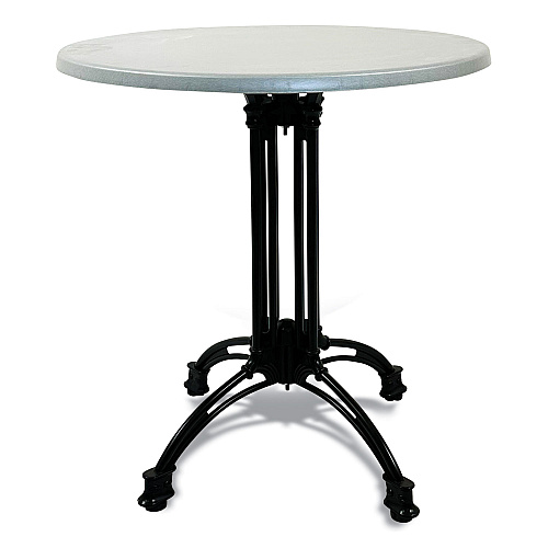 JMC Furniture Topalit Tables, Round, 36" dia x 29"h, Silver Top, Black Iron Base/Legs (10636R2)