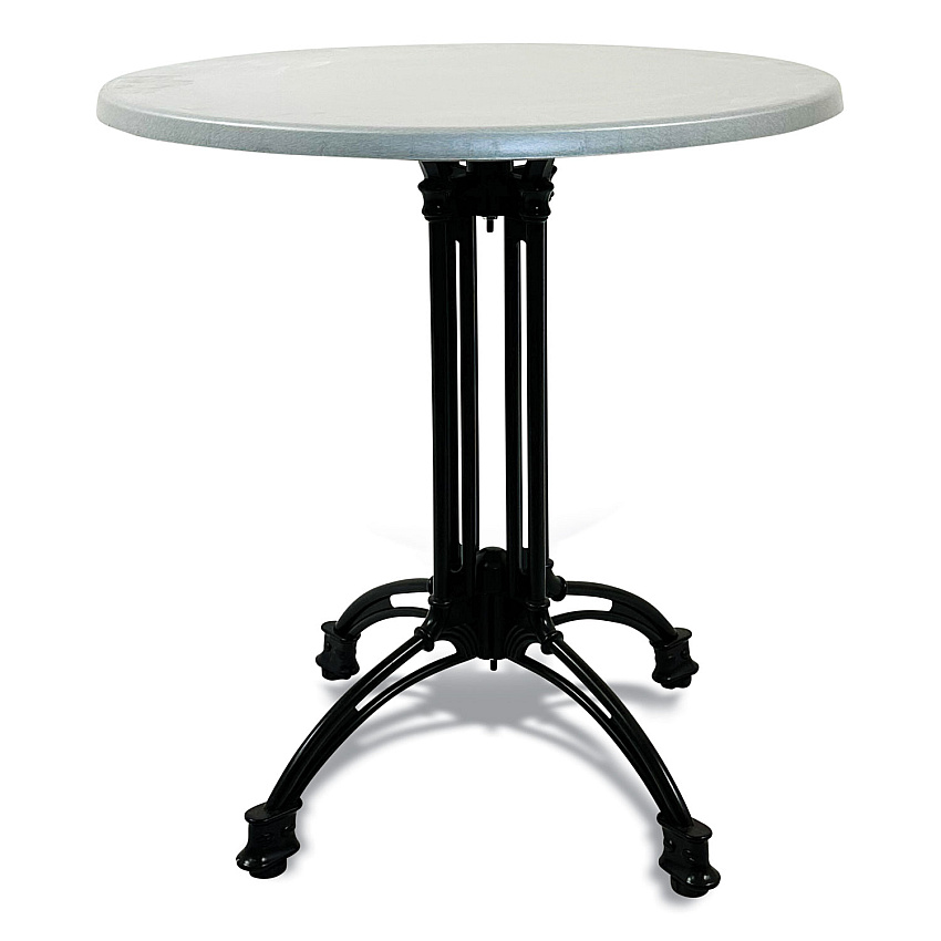 JMC Furniture Topalit Tables, Round, 36" dia x 29"h, Silver Top, Black Iron Base/Legs (10636R2)